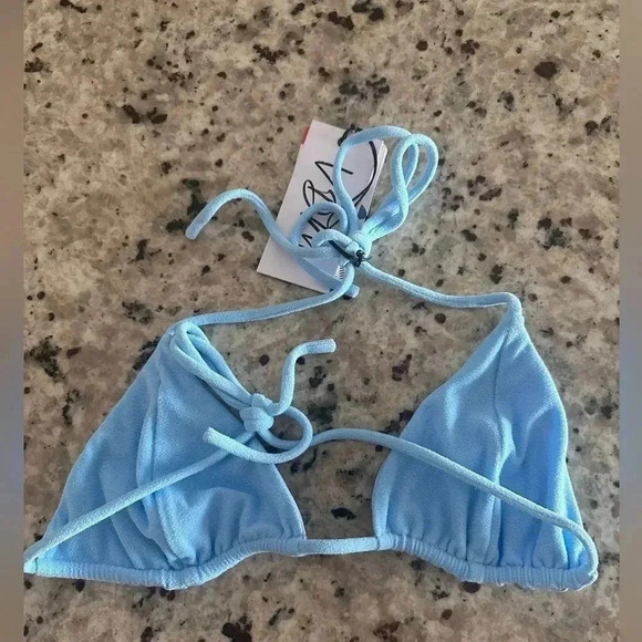 REVOLVE VDM Triangle Blair Bikini Top in Blue Sz S - Picture 6 of 6